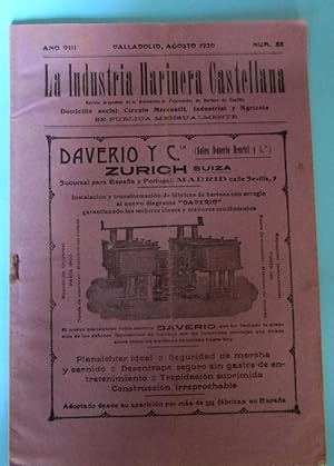 LA INDUSTRIA HARINERA CASTELLANA. AÑO VIII. VALLADOLID, AGOSTO 1920. NÚM 88. (Coleccionismo Papel...