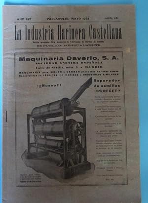 LA INDUSTRIA HARINERA CASTELLANA. AÑO XVI. VALLADOLID, MAYO 1928. NÚM 181. (Coleccionismo Papel/R...