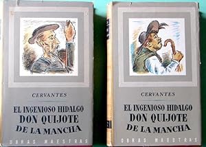DON QUIJOTE DE LA MANCHA. EDITORIAL IBERIA, 1960. 2 TOMOS. CERVANTES. COLECCIÓN OBRAS MAESTRAS