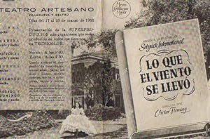 LO QUE EL VIENTO SE LLEVO. DOBLE. TEATRO ARTESANO VILANUEVA Y GELTRU 1952. CLARK GABLE (Cine/Foll...