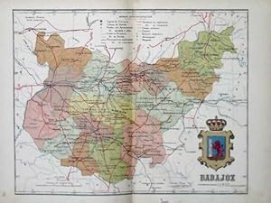 MAPA DE LA PROVINCIA DE BADAJOZ. DEL ATLAS DE LAS PROVINCIAS. ANTONIO MARTÍN EDITOR. B, S/F. (Col...