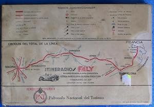 ITINERARIOS FELY PATRONATO NACIONAL DE TURISMO. TAMPÓN REPÚBLICA ESPAÑOLA. MAPA + 20 ITINERARIOS ...