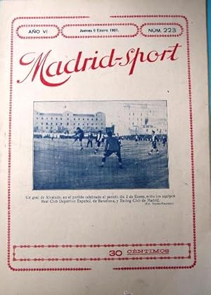 MADRID - SPORT. REVISTA DEPORTIVA. FOTO DE CUBIERTA PARTIDO ESPAÑOL DE BARCELONA RACING CLUB, 192...