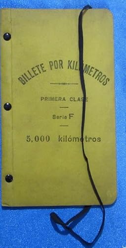 BILLETE POR KILÓMETROS. PRIMERA CLASE. SERIE F. 5.000 KILÓMETROS. FERROCARRILES DE ESPAÑA, 1909 (...
