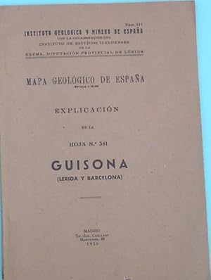 MAPA GEOLOGICO DE ESPAÑA. GUISONA. (LERIDA Y BARCELONA) MADRID. TIP. LIT. COULLAUT, 1950.