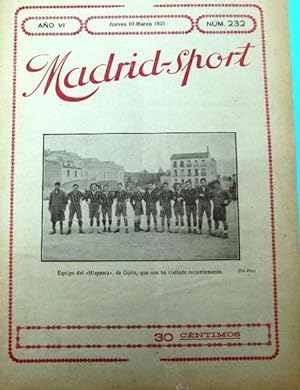 MADRID - SPORT. REVISTA DEPORTIVA. FOTO DE CUBIERTA EQUIPO DEL HISPANIA DE GIJON, 1921. (Coleccio...