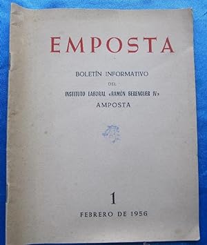 EMPOSTA. BOLETIN INFORMATIVO. INSTITUTO LABORAL RAMON BERENGUER IV, AMPOSTA, 1956. (Coleccionismo...