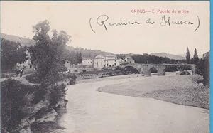 GRAUS.- EL PUENTE DE ARRIBA. CLICHÉS M. ARRIBAS. CIRCULADA EN 1922 (Postales/España Antigua (hast...