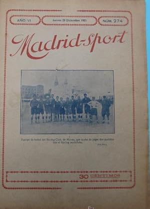 MADRID - SPORT. REVISTA DEPORTIVA. FOTO DE CUBIERTA RACING CLUB DE MIERES, 1921. (Coleccionismo D...
