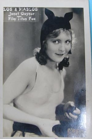 POSTAL CON LA ACTRIZ JANET GAYNOR EN LA PELICULA LOS 4 DIABLOS DIR. F. W. MURNAU, 1928. (Cine/Fol...
