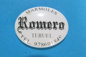 PLACA PEQUEÑA DE PORCELANA CON PUBLICIDAD DE MÁRMOLES ROMERO, TERUEL. (Antigüedades/Porcelanas y ...