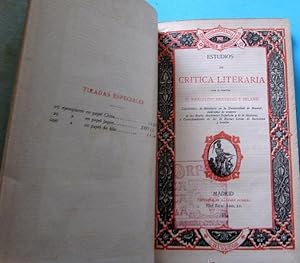 ESTUDIOS DE CRÍTICA LITERARIA. POR MARCELINO MENÉNDEZ Y PELAYO. IMPRENTA DE A. PEREZ BURRULL, 1884
