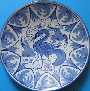 PLATO DE CERÁMICA PÁJARO AZUL. DOMINGO PUNTER. TERUEL R2Q (Antigüedades/Porcelanas y Cerámicas/Te...