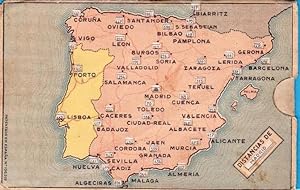 MAPA DE ESPAÑA. DISTANCIAS KILOMÉTRICAS. CEREGUMIL FERNÁNDEZ. MÁLAGA (Coleccionismo Papel/Mapas c...