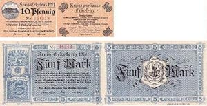 Notgeld. Gutschein Kreis Erkelenz 1918 über Fünf Mark.
