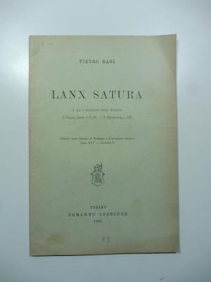 Lanx satura. 1. La I iscrizione degli Scipioni; 2. Orazio, carm. I, 2, 39; 3. Giovenale, I, 131