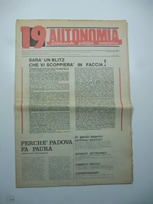 Autonomia. Settimanale politico comunista. N. 19. 14 marzo 1980