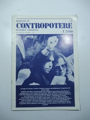 Bild des Verkufers fr Quaderni di contropotere. periodico comunista. Bologna. N. 5. Maggio 80 zum Verkauf von Coenobium Libreria antiquaria