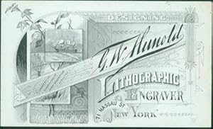 Seller image for Business Card for G. W. Hunold, Lithographic Engraver, Designing, Commercial Engraving of Every Description Executed. 71 Nassau Street, New York. for sale by Wittenborn Art Books