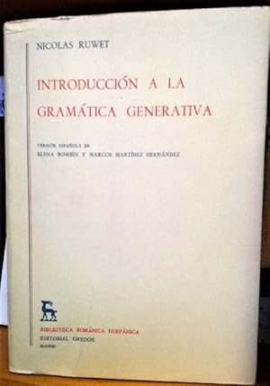 Bild des Verkufers fr Introduccin a la gramtica generativa. [Versin espaola de Elena Bombn y Marcos Martnez Hernndez] zum Verkauf von La Librera, Iberoamerikan. Buchhandlung