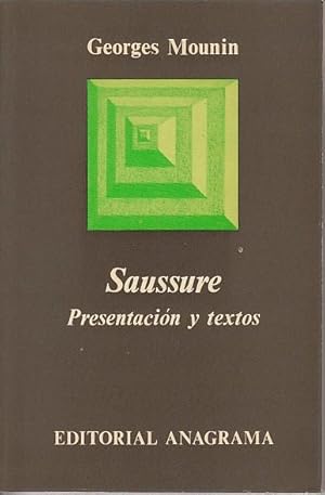 Bild des Verkufers fr Saussure. Presentacin y textos. [Ttulo original: Saussure ou le structuraliste sans le savoir. Traduccin de Juan Argente]. zum Verkauf von La Librera, Iberoamerikan. Buchhandlung