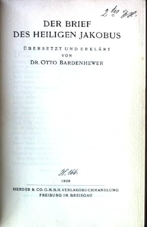 Bild des Verkufers fr Der Brief des heiligen Jakobus. zum Verkauf von books4less (Versandantiquariat Petra Gros GmbH & Co. KG)