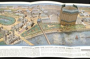 Savoy Hotel London. Map title: London and The Savoy in Silver Jubilee Year.
