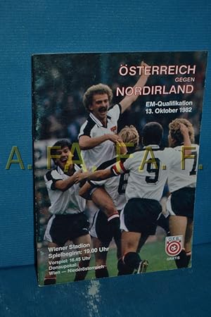 Seller image for sterreich gegen Nordirland / EM -Qualifikation, 13. Oktober 1982 for sale by Antiquarische Fundgrube e.U.