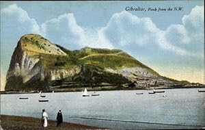 Imagen del vendedor de Ansichtskarte / Postkarte Gibraltar, Rock, general view from northwest, shore, boats in the sea a la venta por akpool GmbH