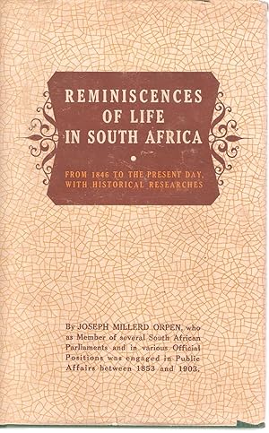 Image du vendeur pour Reminiscences of Life in South Africa from 1846 to the Present Day, with Historical Researches Vols. I & II mis en vente par Snookerybooks