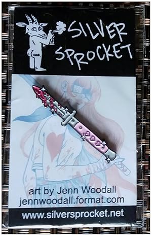 Silver Sprocket 'Heart Dagger' Pin. Artist Jenn Woodall. Comic Book & Contemporary Art Ephemera