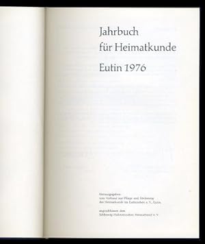 Bild des Verkufers fr Jahrbuch fr Heimatkunde Eutin 1976. 10. Jahrgang. zum Verkauf von Antiquariat Liberarius - Frank Wechsler