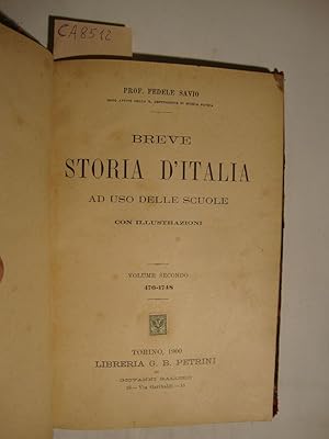 Breve storia d'Italia ad uso delle scuole (Volume secondo - 476 - 1748)