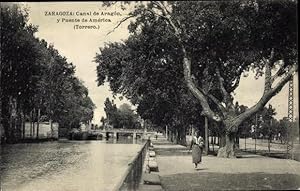 Immagine del venditore per Ansichtskarte / Postkarte Saragossa Aragonien Spanien, Canal de Aragon, Puente de America venduto da akpool GmbH