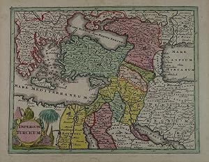 Imperium Turcicum. Altkolorierte Kupferstichkarte aus "Atlas portatilis" bei Christoph Weigel in ...