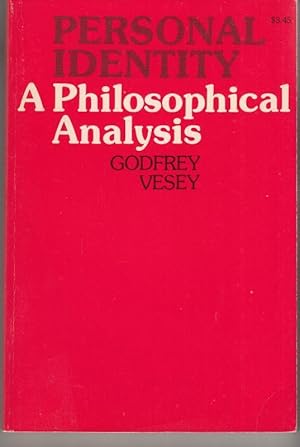 Immagine del venditore per Personal Identity A Philosophical Analysis venduto da High Street Books
