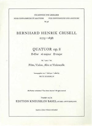 Bild des Verkufers fr Quatuor D-Dur op.8pour flte, violon, alto et violoncelle : 4 Stimmen zum Verkauf von AHA-BUCH GmbH