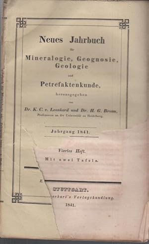 Immagine del venditore per Jahrgang 1841, Viertes Heft. Neues Jahrbuch fr Mineralogie, Geognosie, Geologie und Petrefaktenkunde. venduto da Antiquariat Carl Wegner