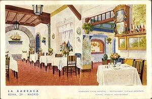 Imagen del vendedor de Knstler Ansichtskarte / Postkarte Madrid Spanien, Restaurant La Barraca, Reina 29 a la venta por akpool GmbH