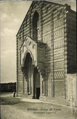 Bild des Verkufers fr Ansichtskarte / Postkarte Brindisi Puglia, Chiesa del Casale, Monumento Nazionale zum Verkauf von akpool GmbH