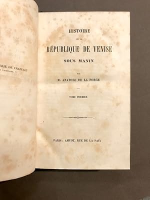 Histoire de la République de Venise sous Manin.