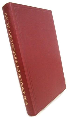 Seller image for Mews' Digest of English Case Law 1967 for sale by PsychoBabel & Skoob Books