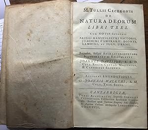 M.TULLI CICERONUS DE NATURA DEORUM libri TRES. Cum commentario Joannis Davisii. Editio secunda au...