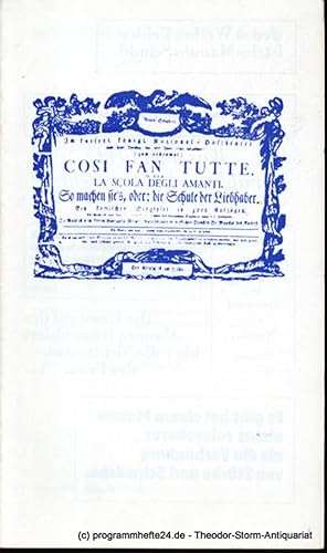 Seller image for Programmheft Cosi fan tutte. Spieljahr 1984 Opernhaus. Premiere am 10. Oktober 1984 for sale by Programmhefte24 Schauspiel und Musiktheater der letzten 150 Jahre