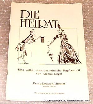 Bild des Verkufers fr Programmheft Die Heirat. Eine vllig unwahrscheinliche Begebenheit von Nicolai Gogol. Mit Stckabdruck in der Regiefassung Spielzeit 1984/85 zum Verkauf von Programmhefte24 Schauspiel und Musiktheater der letzten 150 Jahre