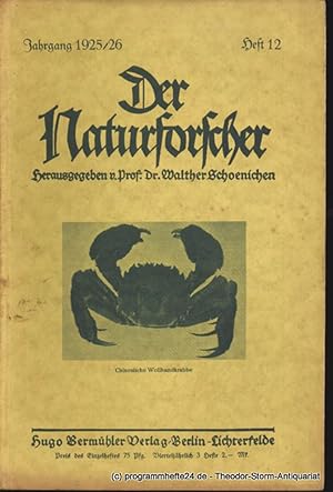 Imagen del vendedor de Der Naturforscher Jahrgang 1925/26 Heft 12 a la venta por Programmhefte24 Schauspiel und Musiktheater der letzten 150 Jahre