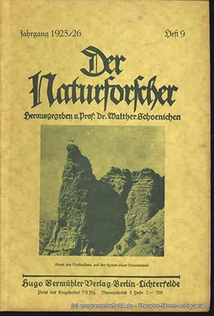 Imagen del vendedor de Der Naturforscher Jahrgang 1925/26 Heft 9 a la venta por Programmhefte24 Schauspiel und Musiktheater der letzten 150 Jahre