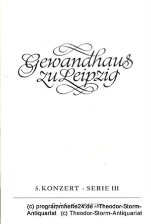 Programmheft 5. Konzert Serie III. Blätter des Gewandhauses  Spielzeit 1987 / 88