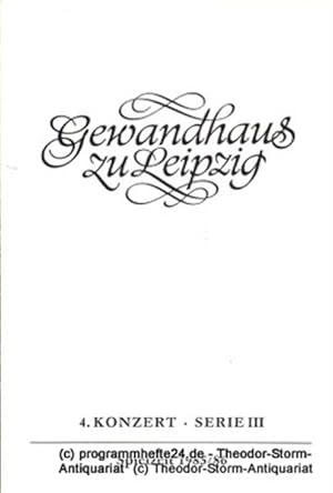 Programmheft 4. Konzert Serie III. Blätter des Gewandhauses  Spielzeit 1985 / 86