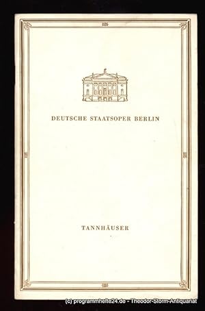 Programmheft Tannhäuser und der Sängerkrieg auf der Wartburg. Sonntag 28. Januar 1968